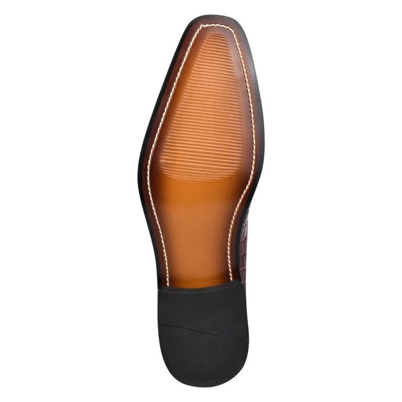 LIBERTYZENO Mens Burgundy Croco 2 Dress Shoes - Picture 7 of 7